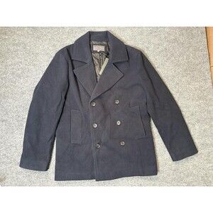 Slate & Stone Coat Mens M Blue Navy Padded Dock Peacoat Quilted Lined Winter